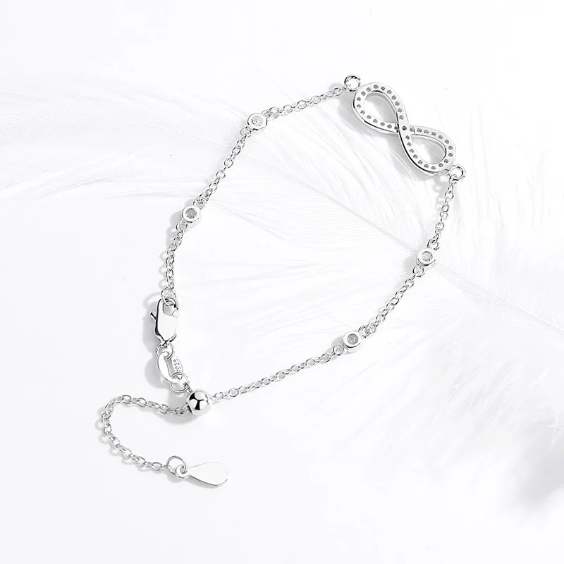 KALETINE Charms Infinity Bracelet 925 Sterling Silver Yellow Gold Bracelets For Women Mens Wedding Jewelry for Bridesmaid Brides - Image 5