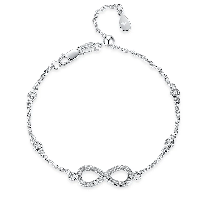 KALETINE Charms Infinity Bracelet 925 Sterling Silver Yellow Gold Bracelets For Women Mens Wedding Jewelry for Bridesmaid Brides - Image 3