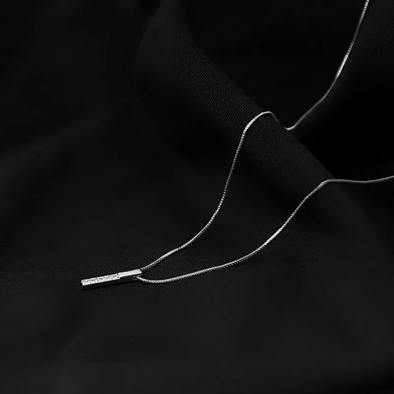 Hot Sale 925 Sterling Silver Necklace Simple Geometric Cubic Zircon Necklace Shiny Exquisite Clavicle Chain Ladies Fashion Jewel - Image 4