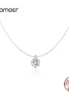BAMOER Silver Invisible Chain Necklaces pendants Rhinestone Choker Necklaces Transparent Fishing Line Collier Femme SCN332