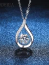 Certified D Color Moissanite Necklace 1 CT Pendant S925 Sterling Silver Plated 14K White Gold Women Necklace Luxury GRA Jewelry