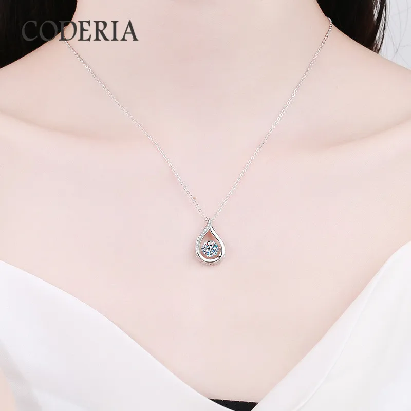 Certified D Color Moissanite Necklace 1 CT Pendant S925 Sterling Silver Plated 14K White Gold Women Necklace Luxury GRA Jewelry - Image 4