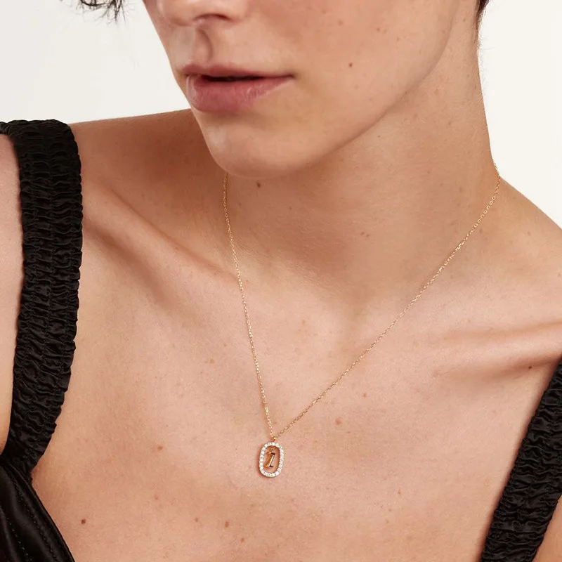 New Fashion 925 Sterling Silver Monogram Necklace Initial Pendant Choker Party Gift Women's Fine Jewelry - Image 4