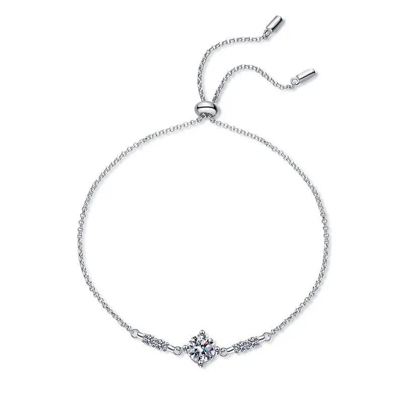 1 Carat Moissanite 925 Sterling Silver Women Bracelet Round Cut Bracelet White Gemstone Anniversary Jewelry 2023 - Image 5