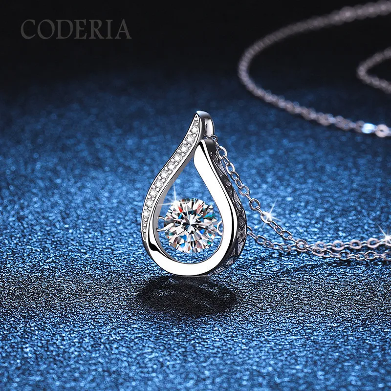 Certified D Color Moissanite Necklace 1 CT Pendant S925 Sterling Silver Plated 14K White Gold Women Necklace Luxury GRA Jewelry - Image 2