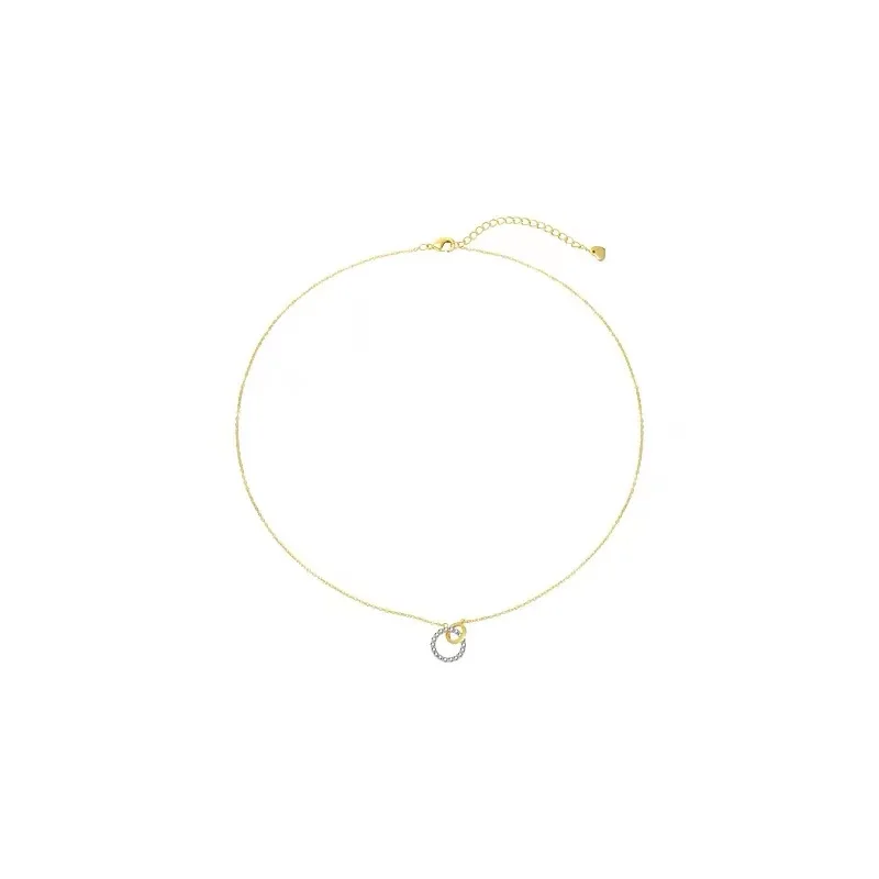 New 925 Sterling Silver Round Necklace Double Circle with Zircon Pendant Choker Birthday Gift Chains for Women Fashion Jewelry - Image 6