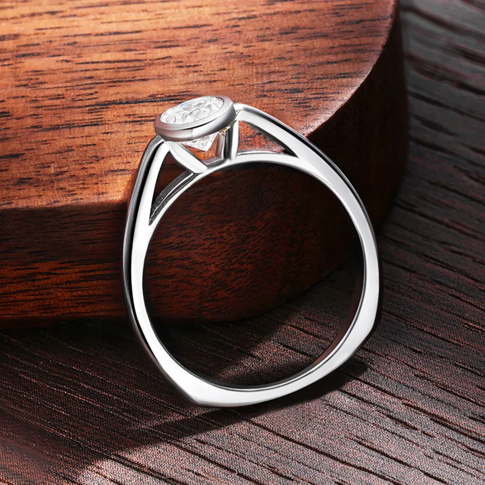 KNOBSPIN D VVS1 Oval Moissanite Ring Original 925 Sterling Silver Plated 18k Gold with GRA Certificates Wedding Rings for Women - Image 2