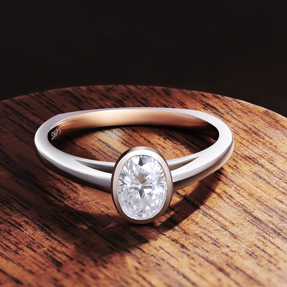 KNOBSPIN D VVS1 Oval Moissanite Ring Original 925 Sterling Silver Plated 18k Gold with GRA Certificates Wedding Rings for Women - Image 3