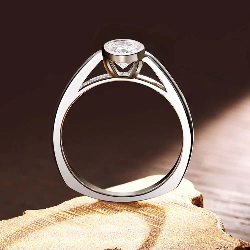 KNOBSPIN D VVS1 Oval Moissanite Ring Original 925 Sterling Silver Plated 18k Gold with GRA Certificates Wedding Rings for Women - Image 5