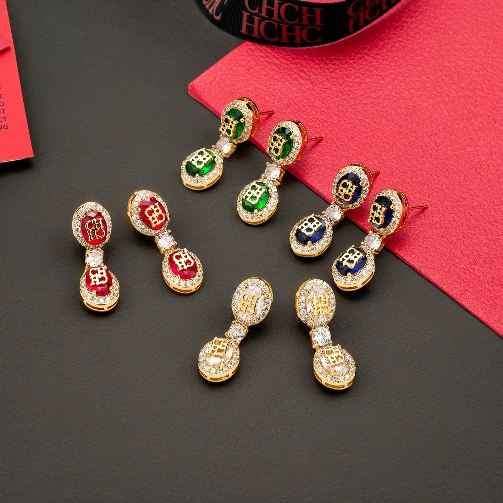 CILMI HARVILL CHHC 2024 Women's Earrings With Inlay Design Elegant Luxurious Lightweight Metal Material christmas gift - Image 3