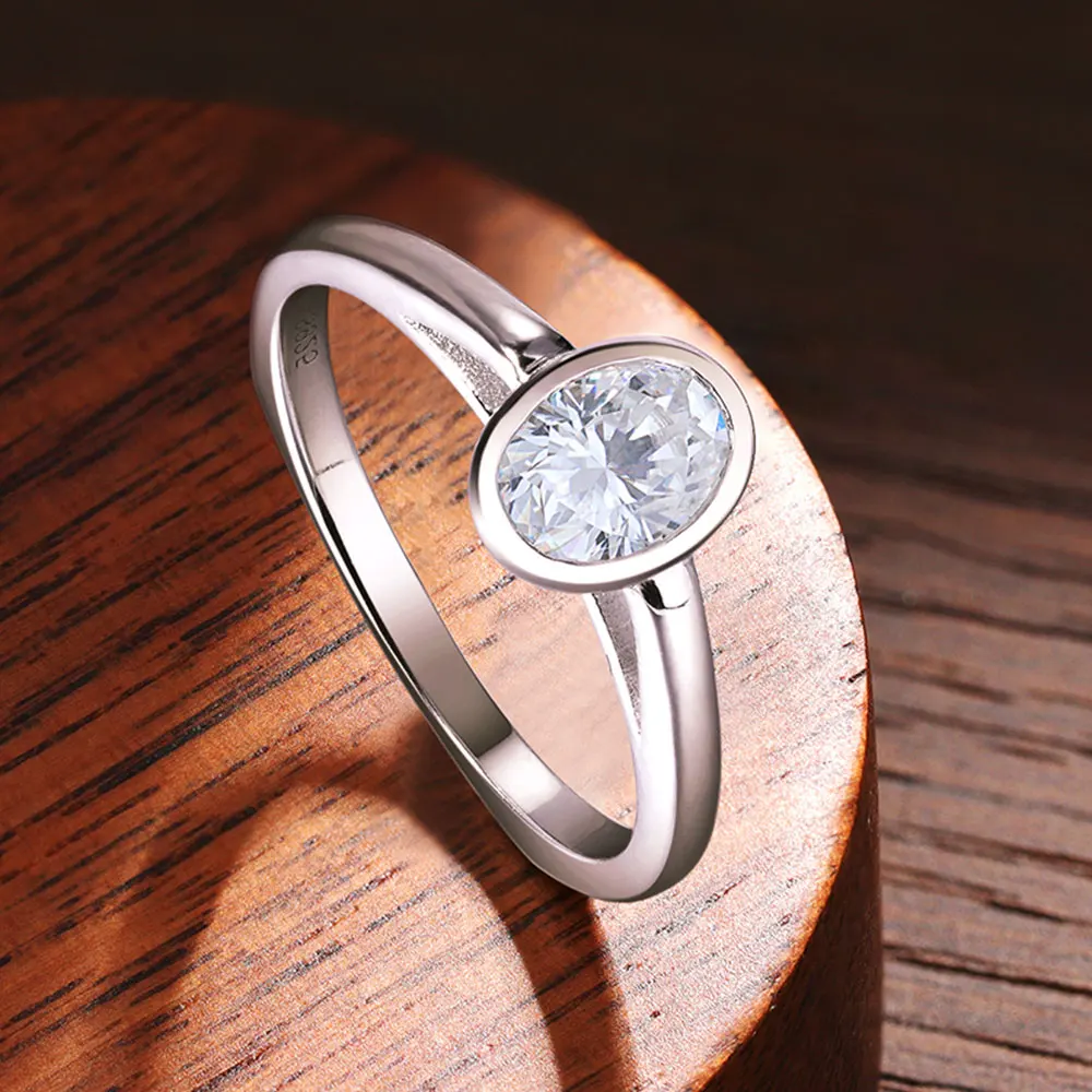KNOBSPIN D VVS1 Oval Moissanite Ring Original 925 Sterling Silver Plated 18k Gold with GRA Certificates Wedding Rings for Women - Image 6