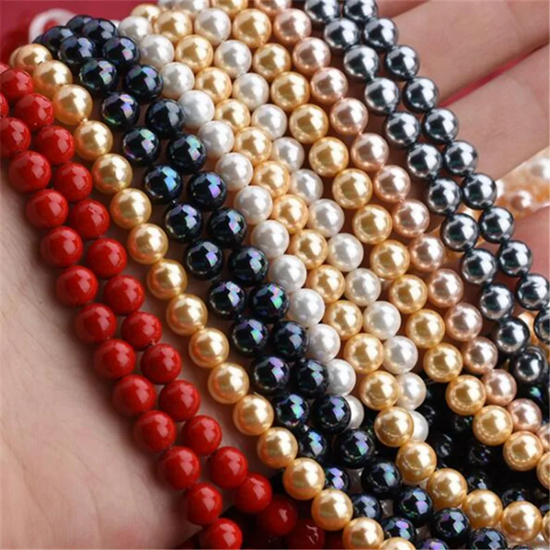 Natural Shell Pearl Round Beads Real shells For Jewellery Making Necklace Making Diy Bracelet Jewelry 4-12mm Factory Wholesale - Image 3