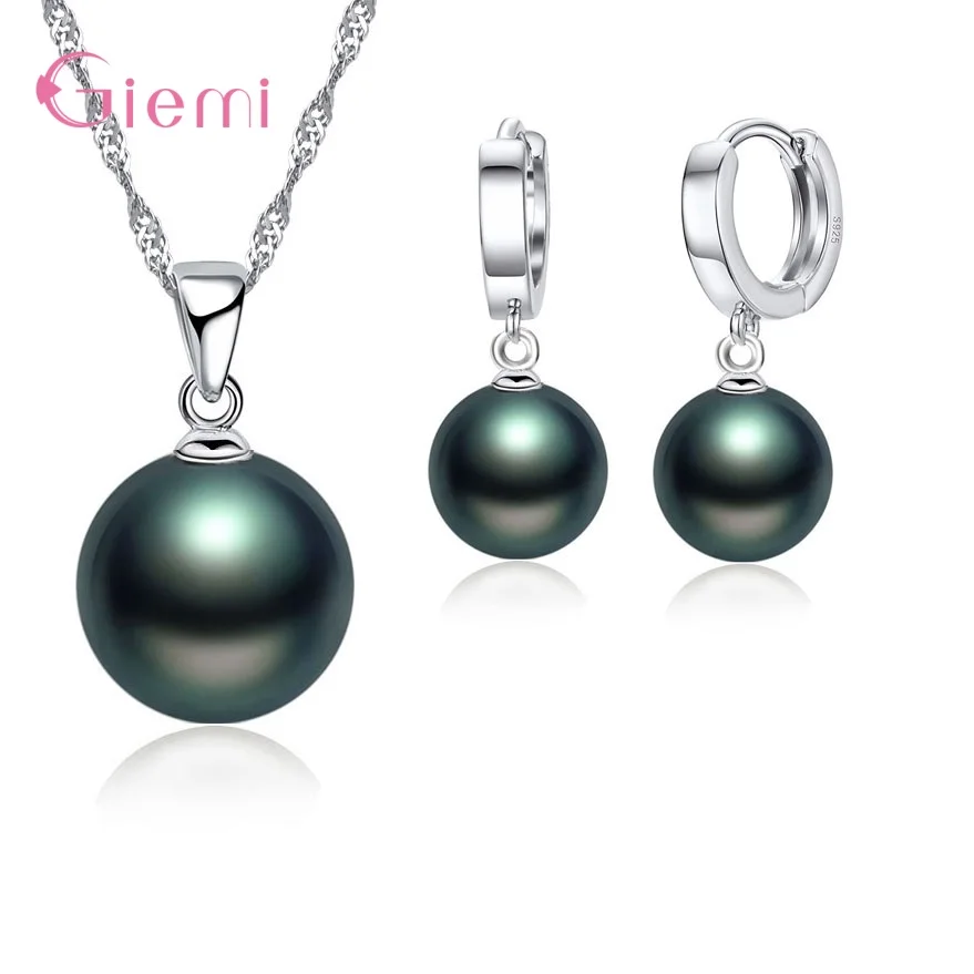 925 Sterling Silver Fashion Crystal Jewelry Set For Women Girls Pendant Necklace Earrings Set Trendy - Image 6