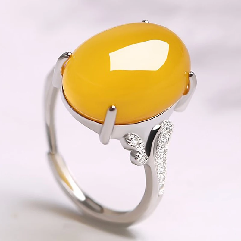 ZHFANGIYE Vintage Ring Silver 925 Jewelry with Green Agate Zircon Gemstone Adjustable Finger Rings for Women Wedding Party Gifts - Image 4