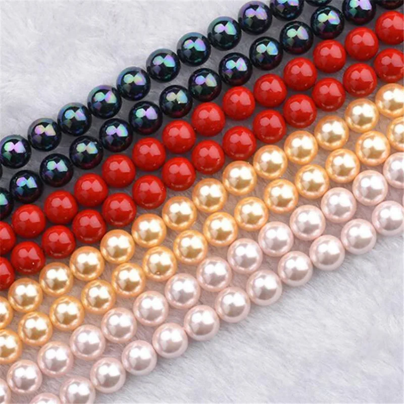 Natural Shell Pearl Round Beads Real shells For Jewellery Making Necklace Making Diy Bracelet Jewelry 4-12mm Factory Wholesale - Image 2