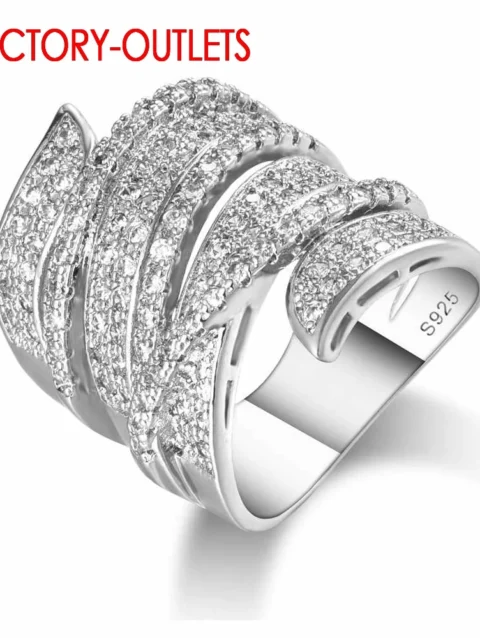 New Fashion Jewelry 925 Sterling Silver Needle Bridal Set Cubic Zirconia Pave Setting Trendy Style Women Girls Party Engagement