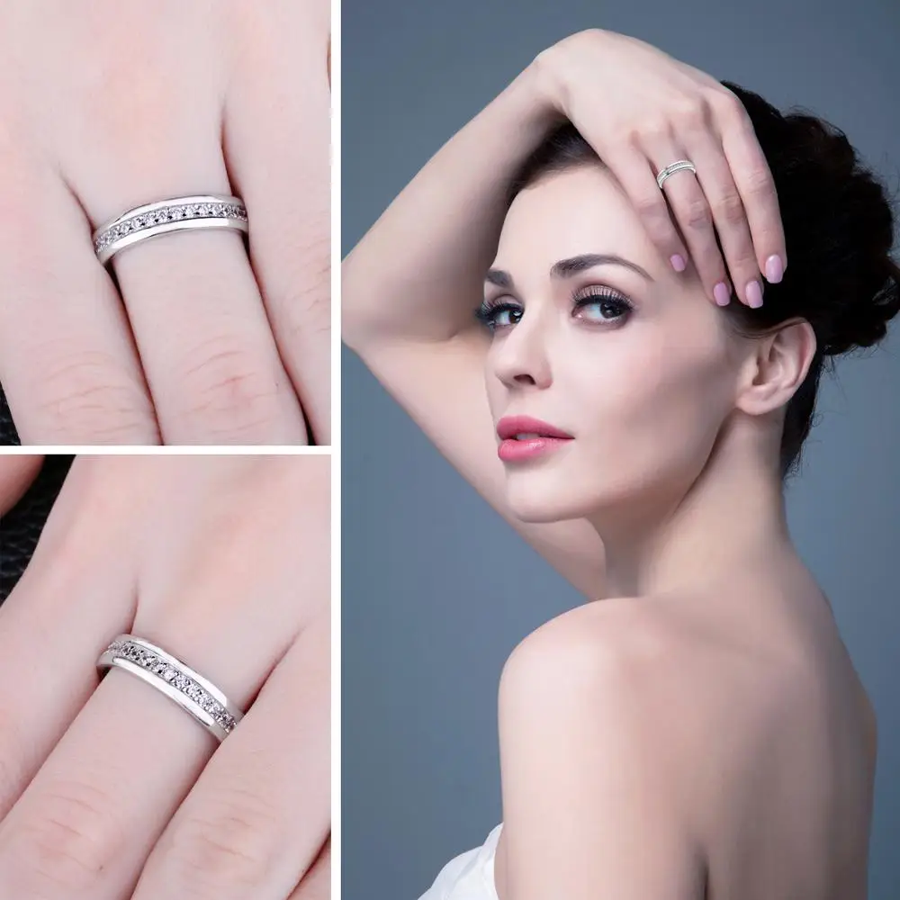 JewelryPalace Solid 925 Sterling Silver Wedding Engagement Ring for Woman AAAAA CZ Simulated Diamond Band Ring Luxury Jewelry - Image 4