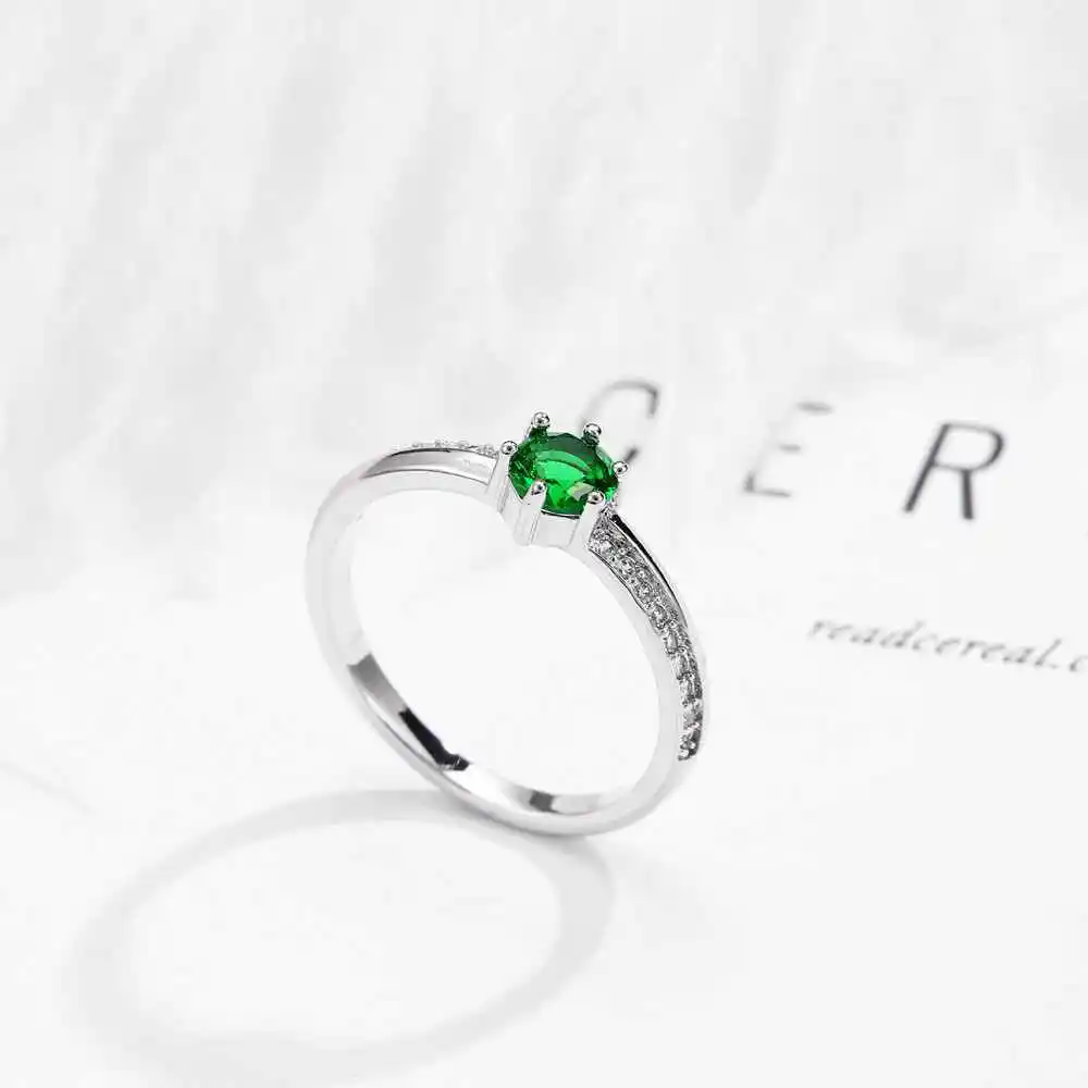 Female Wedding 925 Sterling Silver Pretty Rings With Blue/White Round Crystals Stone Women Engagement Party Fancy Jewellry - Image 2