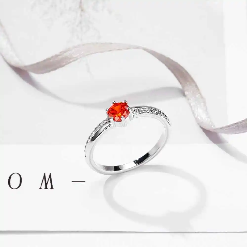 Female Wedding 925 Sterling Silver Pretty Rings With Blue/White Round Crystals Stone Women Engagement Party Fancy Jewellry - Image 4