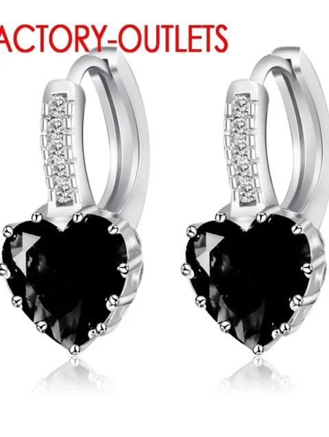 Big Promotions Luxury Heart Shape 925 Silver Needle Brincos Pierced Earrings For Women Romantic Cubic Zirconia Gift Jewelry