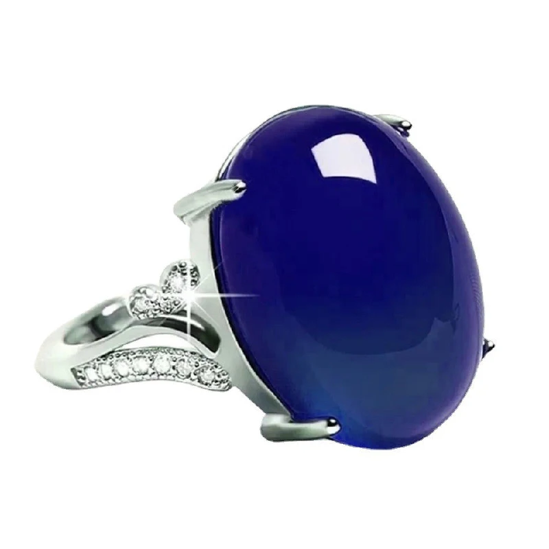 ZHFANGIYE Vintage Ring Silver 925 Jewelry with Green Agate Zircon Gemstone Adjustable Finger Rings for Women Wedding Party Gifts - Image 2