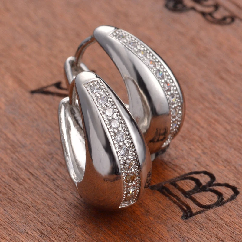 Real 925 Sterling Silver 18mm Small Hoop Earrings For Women Wedding Jewelry Gift - Image 2