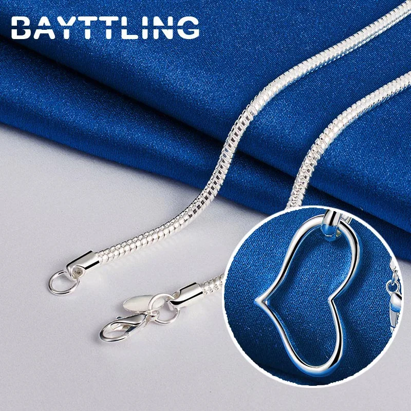 925 Sterling Silver Charm Heart Pendant Necklace For Women Fashion Engagement Wedding Gift Jewelry Accessories - Image 6