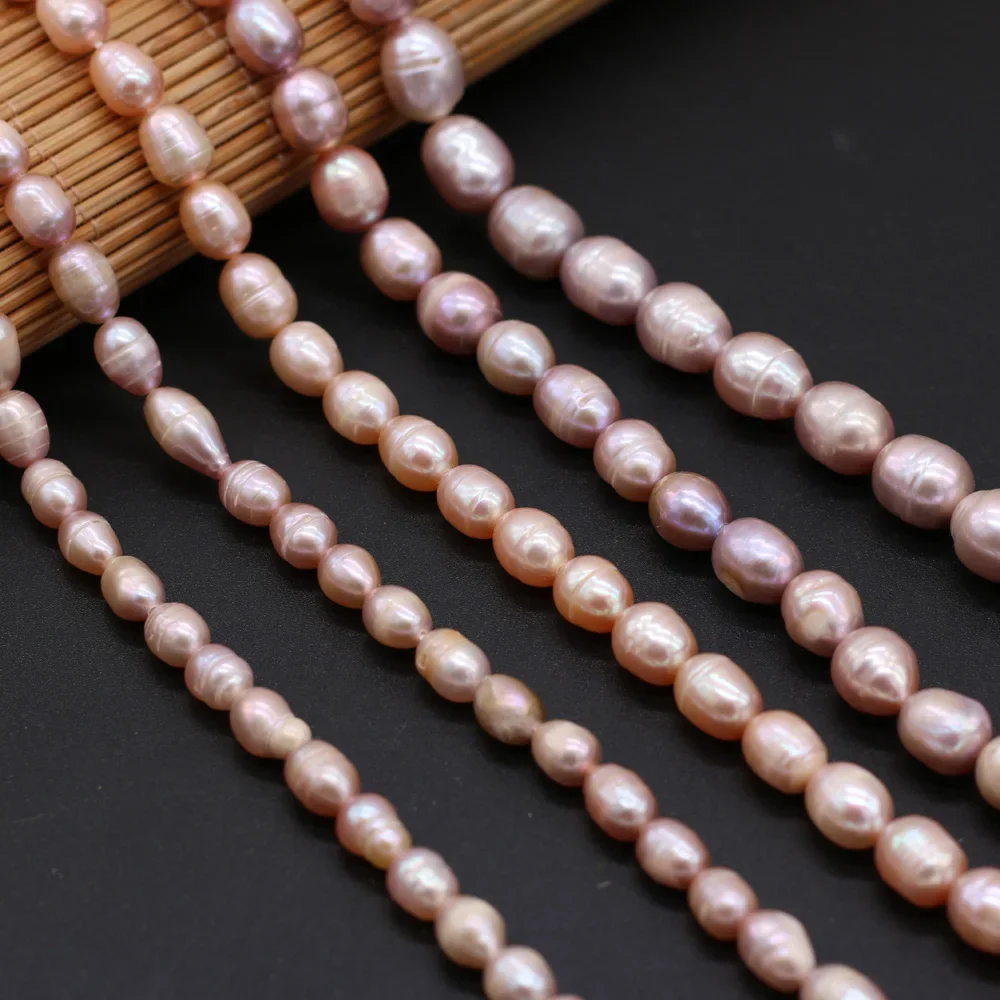 Natural Freshwater Pearl Beads Quality Rice Shape 100% Real Pearls Bead For Jewelry Making DIY Women Bracelet Necklace Earrings - Image 3