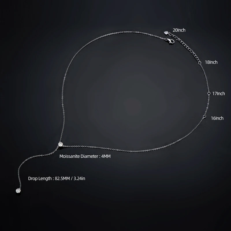 IOGOU Real Moissanite Diamond Necklace For Women Tassel Pendant Top Quality 925 Sterling Silver Wedding Bridal Sexy Girl Jewelry - Image 6