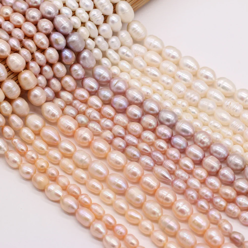 Natural Freshwater Pearl Beads Quality Rice Shape 100% Real Pearls Bead For Jewelry Making DIY Women Bracelet Necklace Earrings - Image 4