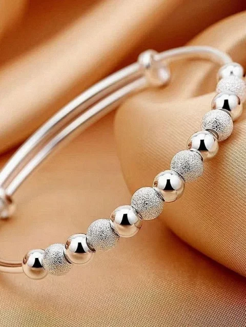 925 Sterling Silver Luxury Beads Bracelets Bangles Cute For Women Fashion Party Wedding Jewelry Adjustable