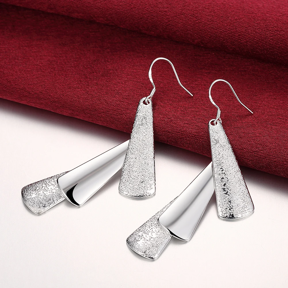 Hot Sale High Quality Jewelry 925 Sterling Silver Earring Fashion Woman Geometry Long Earings Gifts