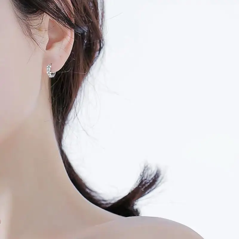 New 925 Sterling Silver Earrings Small Flower Round Earrings Female Charm Jewelry Gift - Image 6