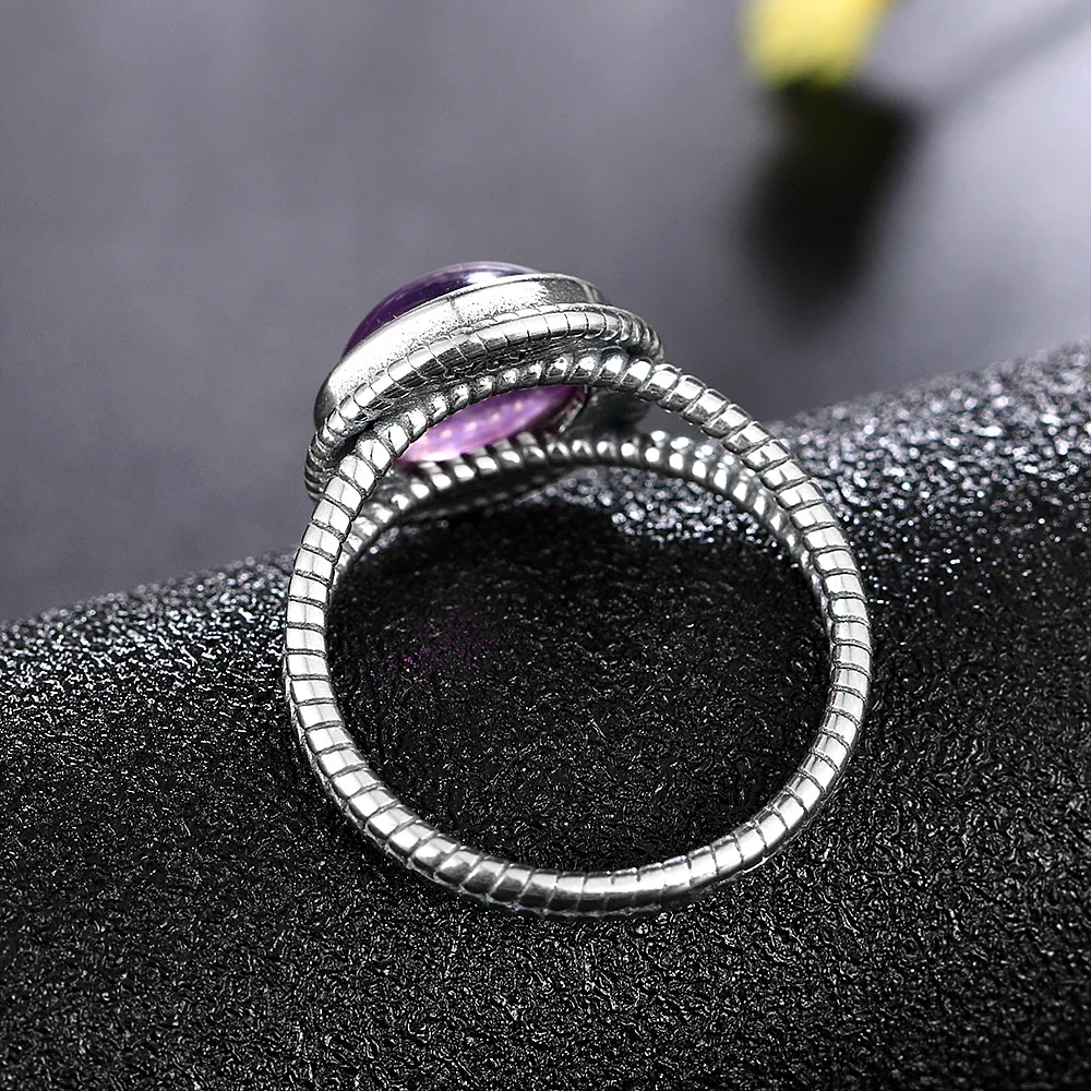 New Arrival Vintage Natural Amethyst Rings For Women 925 Sterling Silver Jewelry With Natural Stones Anniversary Gift - Image 4