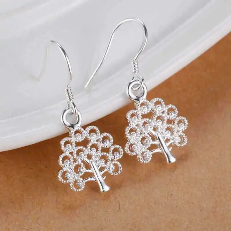 New charms Pretty 925 Sterling Silver fine tree earrings for woman high quality Fashion noble Jewelry Christmas Gifts - Image 3