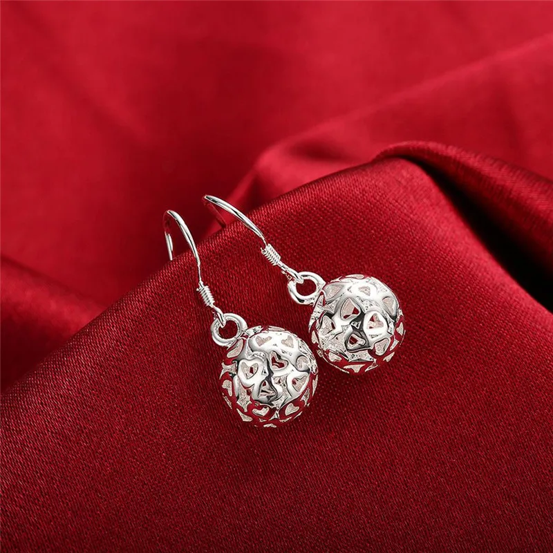 925 Sterling Silver Earrings Temperament Women Ball Earrings Christmas Gifts Street All-match Jewelry - Image 2