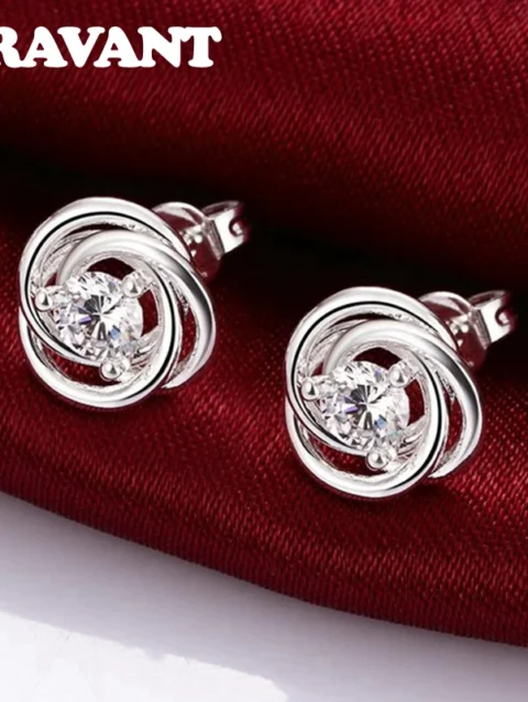 Aravant 925 Sterling Silver AAA Zircon Earrings For Women Fashion Jewelry Gifts