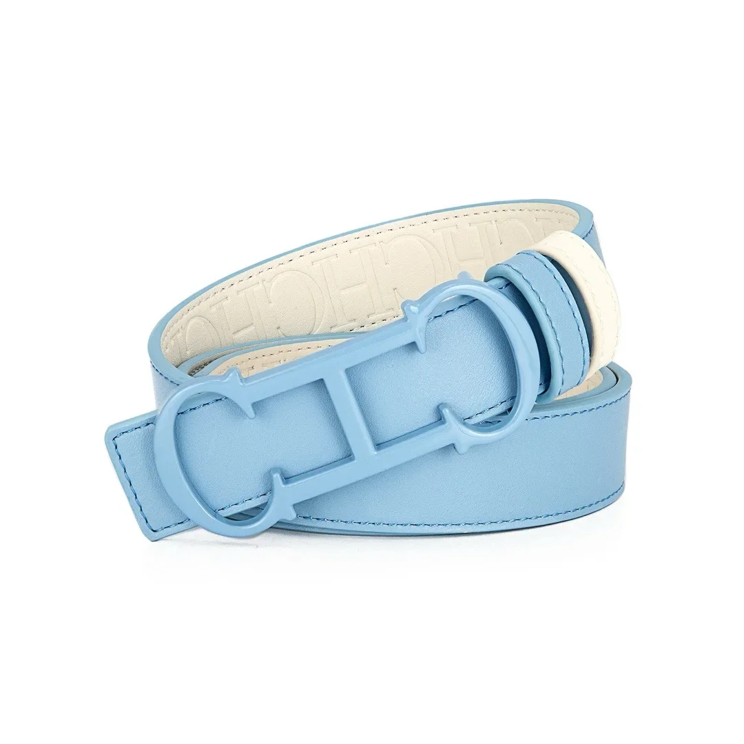 CILMI HARVILL CHHC Women's Belt Solid Color Double Size Double Sided Universal Pu Wear Resistant Material Gift Box Packaging - Image 2