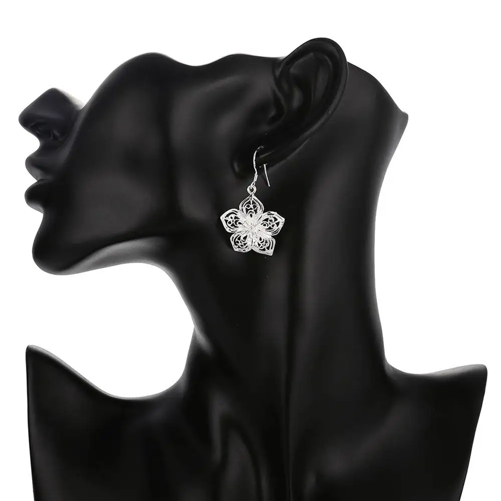 Hot High Quality Retro Pretty Flowers 925 Sterling Silver Earrings for women Fashion luxury party wedding Jewelry fine gifts - Image 5