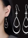 Hot trend 925 Sterling Silver fine Water drop circle earrings for women fashion party wedding streetwear jewelry Birthday gifts