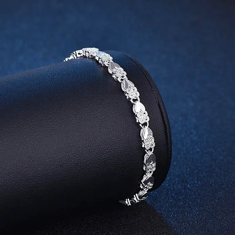 Fine heart bracelets 925 Sterling Silver chain cuff for women men adjustable high quality fashion popular party jewelry gifts - Image 3