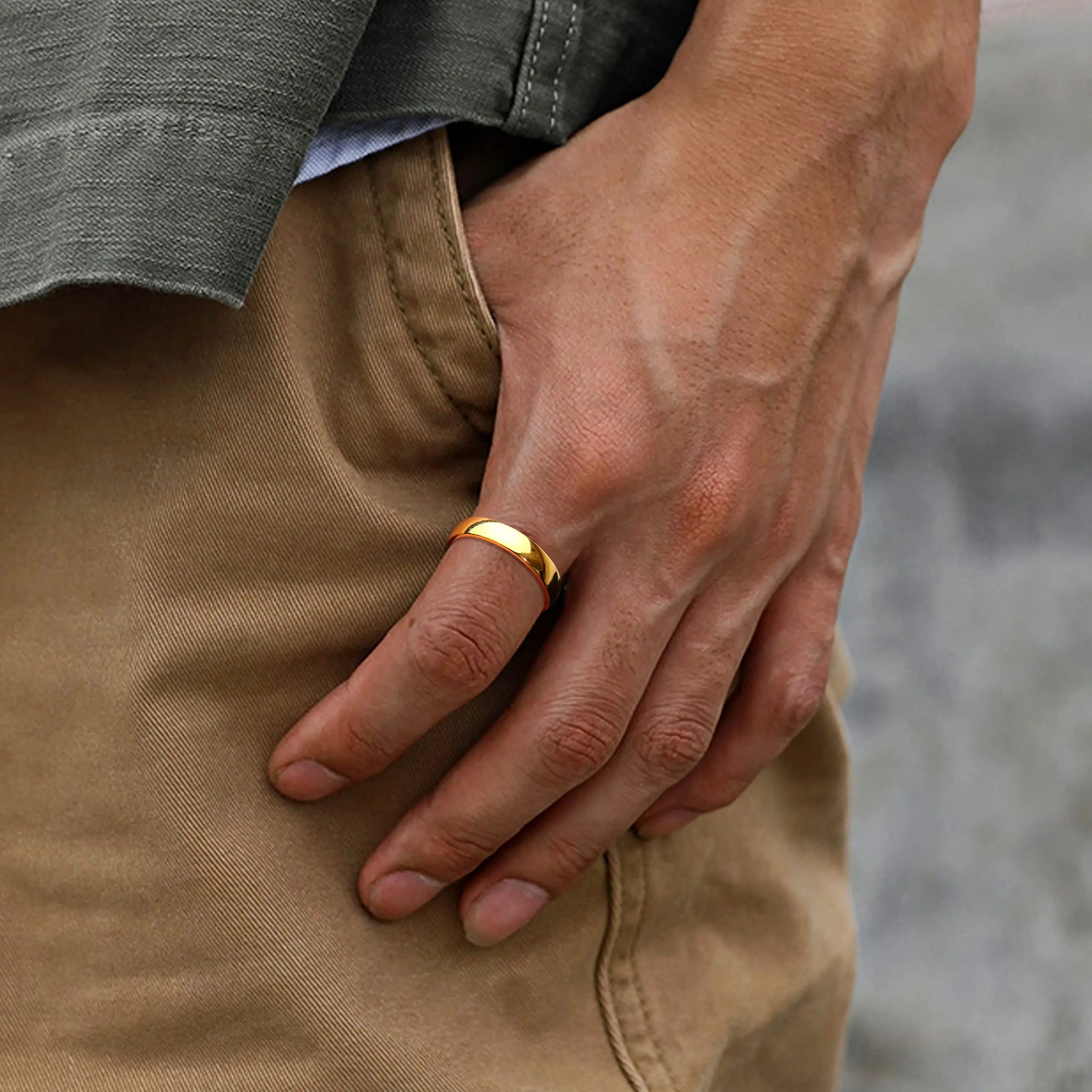 Fansilver 925 Sterling Silver Rings for Women Men 18k Gold Plated Stackable Band Rings High Polish Wedding Gold Band Wholesale - Image 5