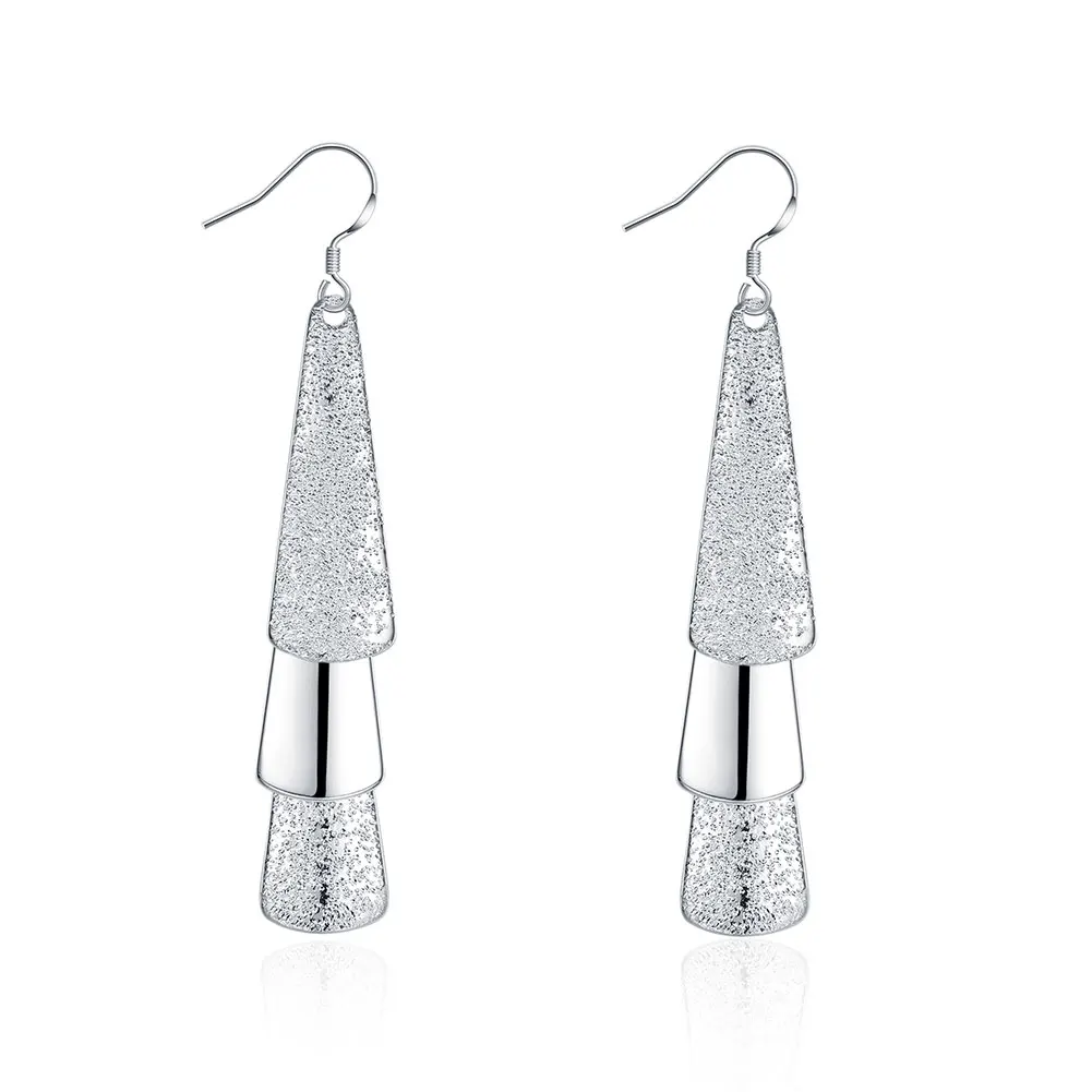 Hot Sale High Quality Jewelry 925 Sterling Silver Earring Fashion Woman Geometry Long Earings Gifts - Image 4