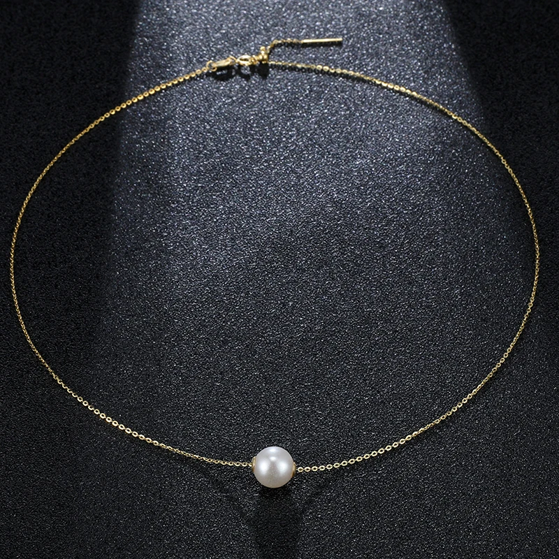 Real Natural Freshwater Pearls Round Shape Pendant Necklace 8-9mm 925 Sterling Silver Classic Fashion Jewelry Gifts for Women - Image 3
