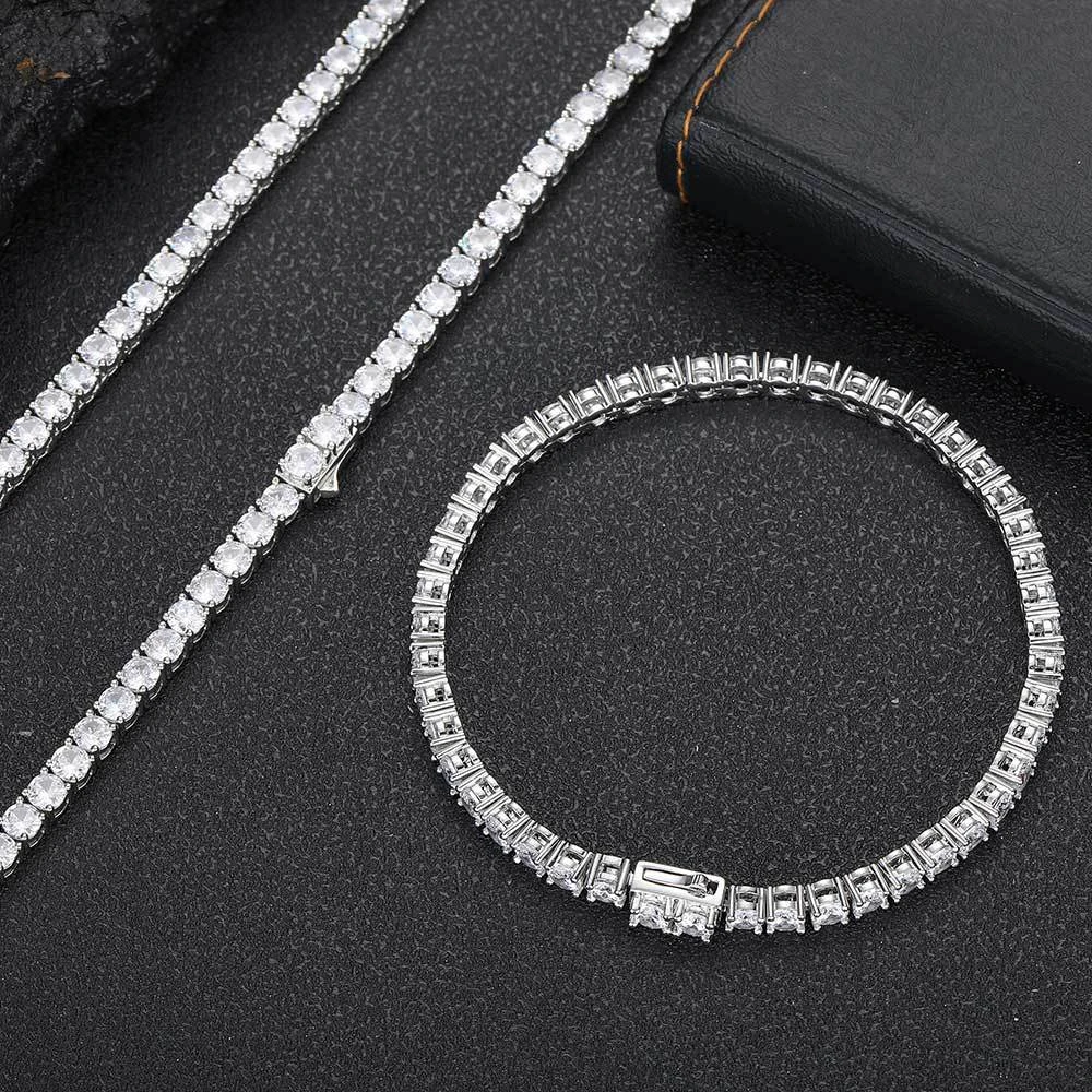 KNOBSPIN D VVS1 Moissanite Tennis Necklace for Women Wedding Jewelry with Certificate s925 Sliver Plated 18k White Gold Necklace - Image 5