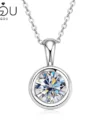 IOGOU Moissanite Pendant D Color VVS1 8.0mm 2.0carat 925 Sterling Silver Original Certified Women's Necklaces Engagement Jewelry