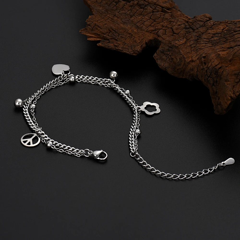 JewelryTop Cute 18K Gold S925 Sterling Silver Charms Heart Bracelets for Lady Women Wedding Girl Gifts 18+5cm original - Image 5