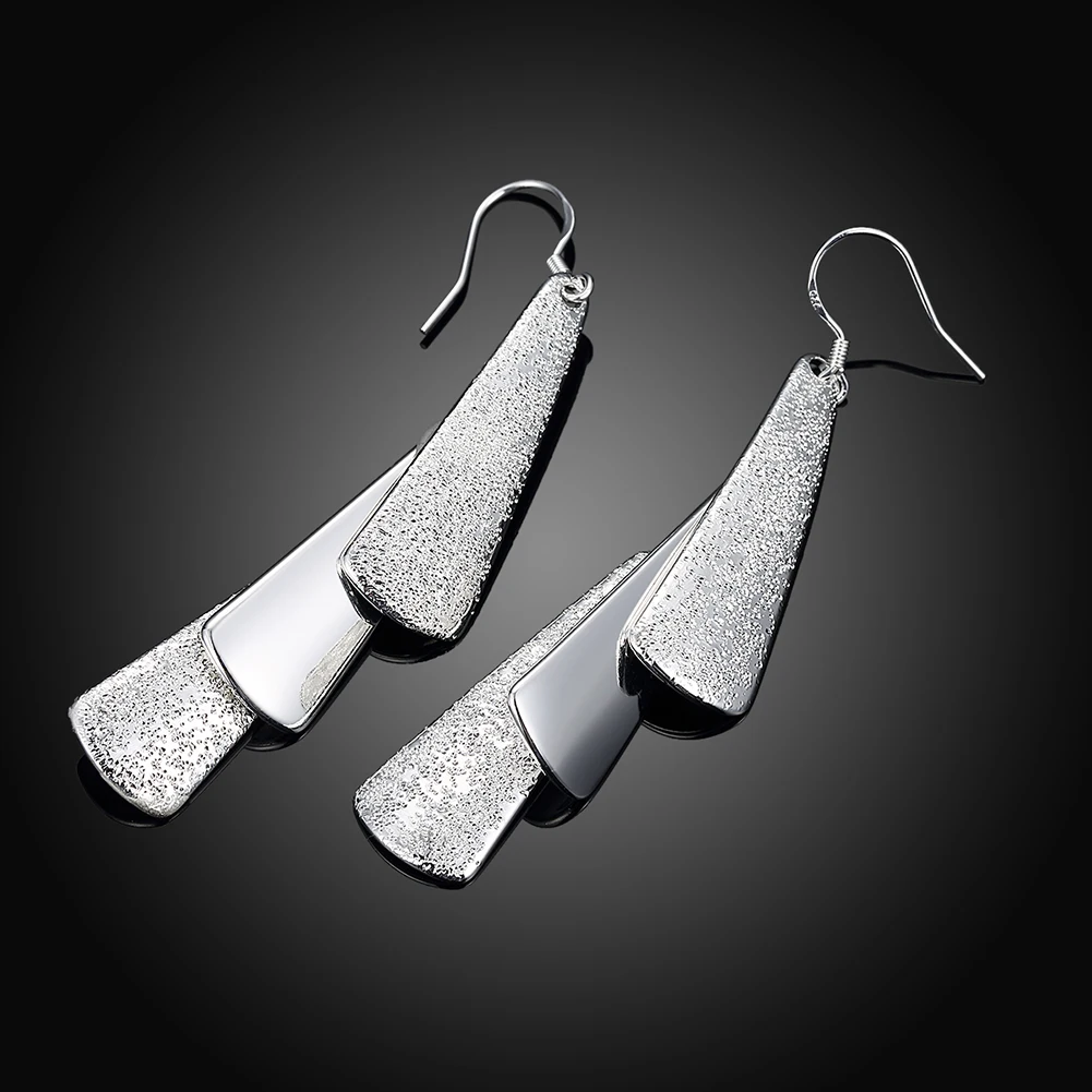 Hot Sale High Quality Jewelry 925 Sterling Silver Earring Fashion Woman Geometry Long Earings Gifts - Image 3