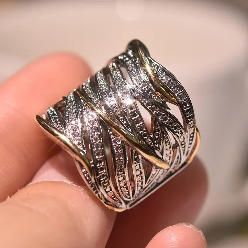 Fashion Jewelry 925 Sterling Silver Ring Inlaid Crystal Zircon Ring For Woman Charm Jewelry Gift - Image 2