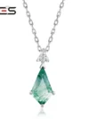 WES 100% 925 Sterling Silver Natural 7*12mm Moss Agate Pendant Necklace For Woman Fine Jewelry Christmas Party Gifts Engagement
